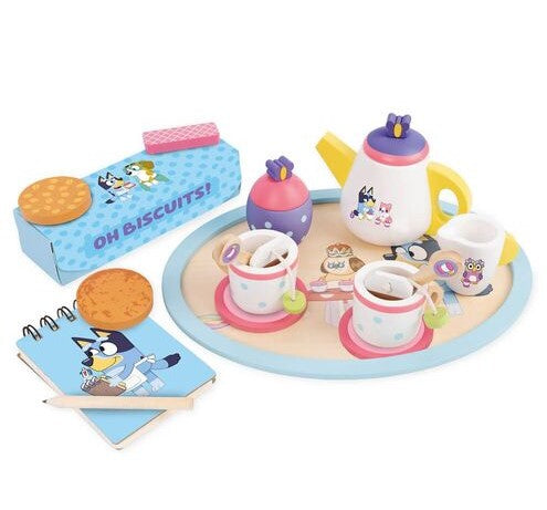 Bluey Wooden Tea Party Set Pretend Food Play