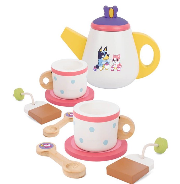 Bluey Wooden Tea Party Set Pretend Food Play