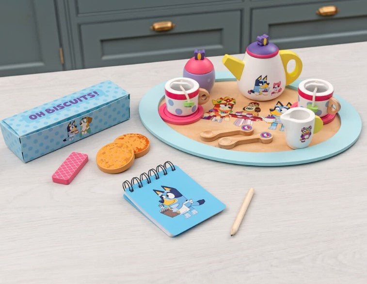 Bluey Wooden Tea Party Set Pretend Food Play