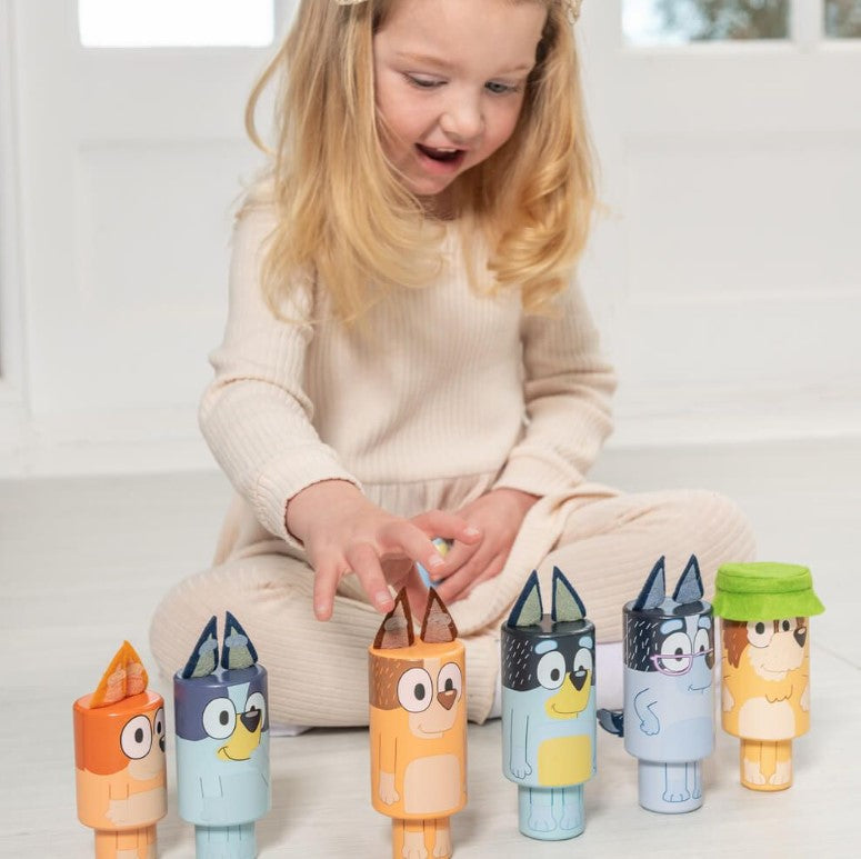 Bluey Wooden Character Skittles Games