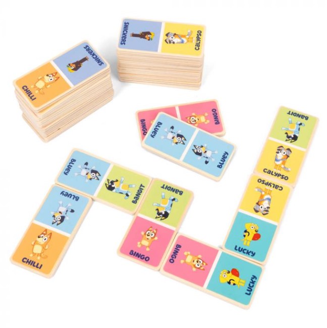 Bluey Wooden Dominoes Games