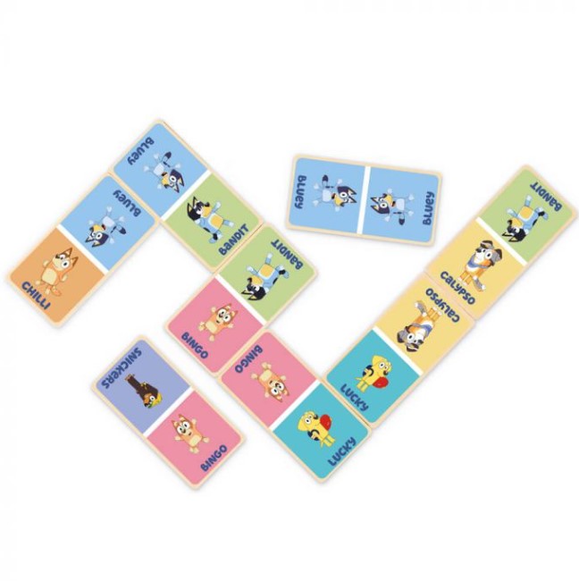 Bluey Wooden Dominoes Games