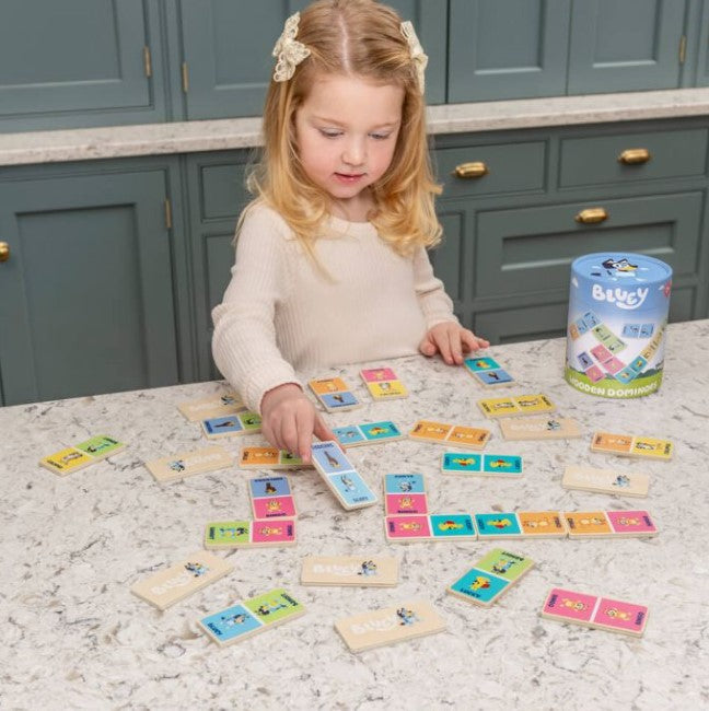 Bluey Wooden Dominoes Games