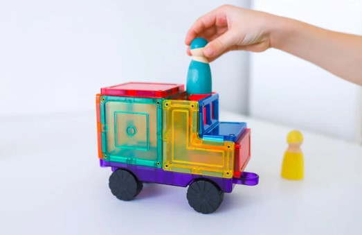 Learn & Grow Toys Magnetic Tiles Car Expansion Pack Construction