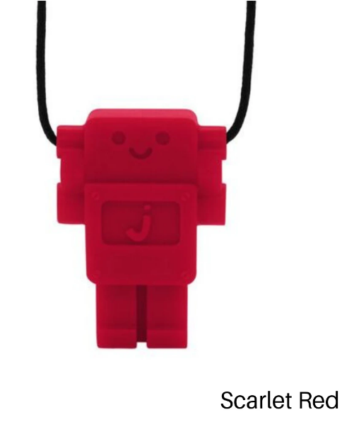 Jellystone Designs Chew Pendant Robot Scarlet Red Sensory