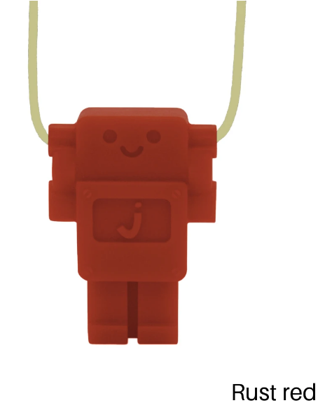 Jellystone Designs Chew Pendant Robot Rust Red Sensory