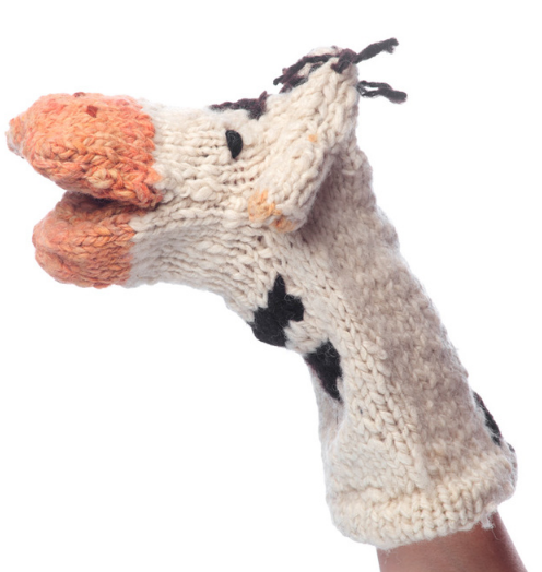 Kenana Knitters Hand Puppet Cow Puppet