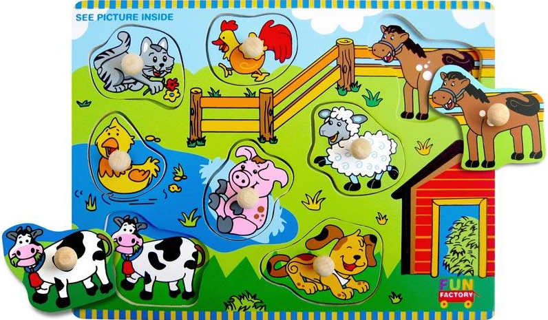 Fun Factory Wooden Puzzle with Knobs - Farmhouse